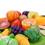Jouets montessori coupe de fruits et lgumes en plastique, jeu classique de simulation, srie de cuisine, ...
