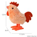 Jouet montessori pour enfant, poussin a remonter, en peluche, avec horloge, saut, marche, id�e cadeau, ...