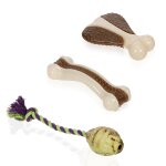 Jouet de morsure molaire pour chien, brosse a dents, nettoyage des dents, a mcher, interactif, 3 pices ...