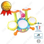 Jouet musical bb enfant percussion batterie avec tambour piano et micro - jeu son et lumiere idee cadeau ...