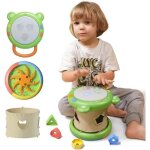 Jouet musical b�b� tambour interactif marsee - 12 sons danimaux, 8 chansons, 8 sons de batterie - vert ...
