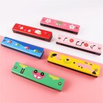 Jouets musicaux en bois a 16 trous, instrument d'harmonica montessori harpe de dessin anim, jouet d'apprentis ...