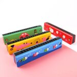 Jouet musical pour enfants, 1 pice, harmonica a double range de 16 trous, instrument de musique color ...