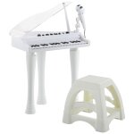 Jouet musical piano lectronique - tabouret, micro et support - clavier 37 touches, effet lumineux, nombreux ...