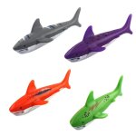 Jouet de natation en forme de requin pour enfants, 4 pi�ces, jeu de plong�e dans l'eau, piscine, toboggan, ...