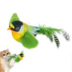 Jouet oiseau pour chats, oiseau en peluche qui vole et gazouille, jouet interactif pour chats, oiseau ...