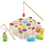 Jouet de p�che magn�tique en bois, simulation de chats, jeu de soci�t� interactif, jouet educatif pour ...