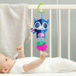 Jouet en peluche avec anneau de dentition, d�coration mobile pour berceau musical animal, jouets d'education ...