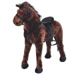 Jouet en peluche cheval marron et noir xxl Jouet en peluche cheval marron et noir xxl