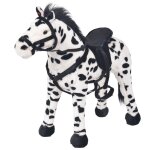 Jouet en peluche cheval noir et blanc xxl Jouet en peluche cheval noir et blanc xxl