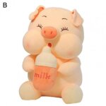 Jouet en peluche cochon aux yeux ronds, fabrication soign�e, vif, respectueux de la peau, avec bouteille ...