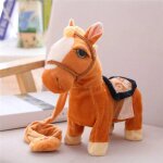 Jouet en peluche �lectrique pour enfant, simulation de marche, poney, chant, 10 pouces