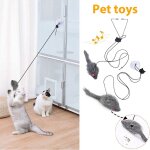 Jouet en peluche interactif pour chat, type porte suspendue r�tractable, b�ton amusant, corde, simulation ...
