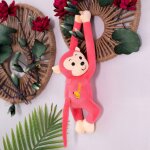 Jouet en peluche de petit singe anti - collision avec liens de suspension et longueurs elong�es en rose ...