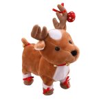 Jouet en peluche renne pour la marche �lectrique, joli jouet en peluche avec chant, d�coration de canap� ...
