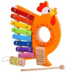 Jouet de piano 3 en 1 pour enfants, en bois, huit tons, coq xylophone, musical, coups a la main Jouet de piano 3 en 1 pour enfants, en bois, huit tons, coq xylophone, musical, coups a la main
