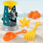 Jouet de plage en plein air pour enfant, 5 pices, rteau a sablier, moule, jeu de sable aquatique