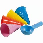Jouets de plage pour enfants, paquet de 5 pelles de sable a manche d'�t�, jeu de maison