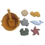 Jouet de plage en silicone, 8 pices, jeu de sable d't, seau, pelle, jouet de plage, moule animal de ...