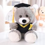 Jouet de poupe de docteur en peluche nouveau modle avec chapeau pour graduation couleur gris taille ...