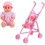 Jouet de poussette de poup�e pour cadeau pour enfants, poussette de poup�e pliable avec poign�e robuste ...