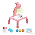 Jouet de projecteur de planche a dessin d'enfants pour des cadeaux d'enfants d'enfants, girafe rose