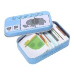 Jouets de puzzle cognitif pour enfants - cartes de jeu assorties dans une bo�te en fer pour les enfants ...