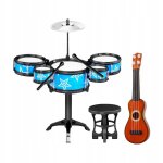 Jouets de simulation pour enfants, batterie jazz, jouets musicaux, chaise guitare bleue ancienne