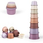 Jouet tasse � empilable pour 12 18 mois b�b�, 8 pi�ces cubes empilables gobelet empilables pour filles, ...