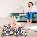 Jouets de temps de ventre pour bbs de 0 a 3 mois, tapis d'activit avec anneau de dentition, ramper ...