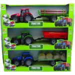 Jouet - tracteur avec remorque - 43 cm - bois, mtal et plastique - blanc