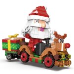 Jouet de ville, village d'hiver, no�l, p�re no�l, renne, chariot, blocs de construction, bricolage, briques, ...