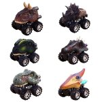 Jouet voiture dinosaures, 6 pi�ces miniature vehicules � friction jouets pour jouet garcon fille 3 ans ...