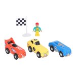 Jouet de voiture magntique en bois, scne de sauvetage de police, voiture de course, de lutte contre ...