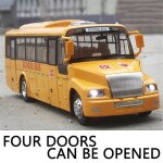 Jouet de voiture en mtal moul sous pression pour enfants, bus scolaire amricain, modle 4 portes ouvertes, ...