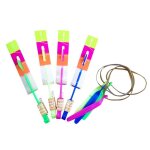 Jouet volant en forme d'h�licopt�re avec lumi�re led, 5 pi�ces, jouet de f�te amusant, �lastique int�ressant, ...