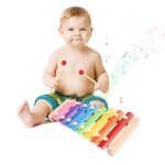Jouet xylophone en bois pour enfants, instrument musical traditionnel en mtal, 8 notes, article en aluminium, ...