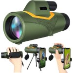 Jumelles monoculaires portables hd 12x50, puissantes, bak4, film vert multicouche, faible vision nocturne ...