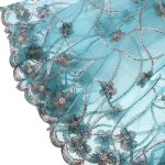 Jupe tubulaire a fleurs de 60cm pour 1 / 3 poupes, accessoires bleus de fte
