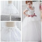 Jupon en dentelle pour petites filles, 2 cerceaux, une couche, garniture en crinoline, robe de demoiselle ...