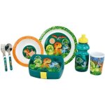 Jurassic world - lot vaisselle pour enfant avec verre, assiette creuse, assiette, couverts, gourde et ...