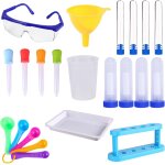 Kaaql - experiences scientifiques enfants, 19pcs eprouvette plastique, pipette plastique support de tube ...