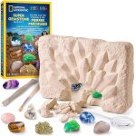 Kaaql - national geographic kit d'excavation de gemmes avec 10 vritables pierres prcieuses pour enfants, ...