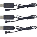 Kajgl - 3pcs 7. 2v sm - 2p prise ligne de charge usb pour huina 1550 550 chargeur de batterie electrique ...