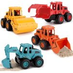 Kajgl - 4 pices vhicules de chantier, vhicules de construction a friction, jouets de camion de sable ...