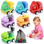Kajgl - 6pcs friction pull back voiture, dinosaures petite voiture jouets bb, mignon drle voiture ...