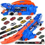 Kajgl - camion dinosaure jouet avec 8 voitures de course, circuit voiture enfant jouet enfant 2 3 4 5 ...