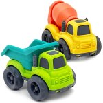Kajgl - camion enfant jouet bebe 1 an garcon, lot de 2 camion benne& toupie jouet voiture bebe 1 2 ans ...
