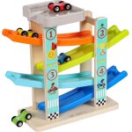 Kajgl - circuit rampe voiture - rampe jouet en bois avec parking voiture sur le toit - jeu de course ...