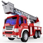 Kajgl - gros camion de pompier, xxl grand enfant jouet avec sonore, lumineux et echelle pivotante de ...
